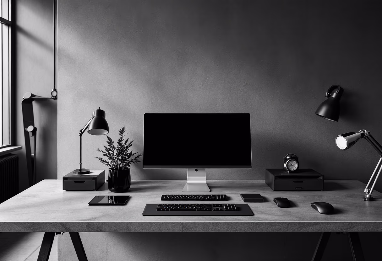 [background image] image of a computer workspace (for a web development agency)